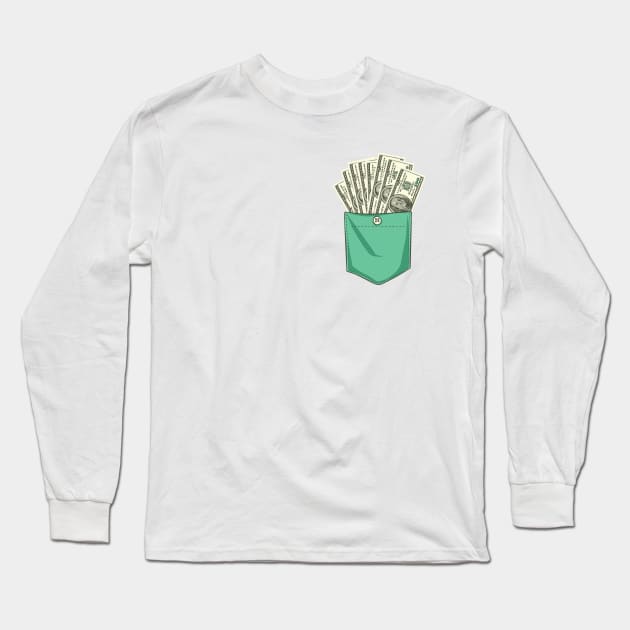 Pocket Money Long Sleeve T-Shirt by Pocket Puss